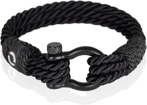 | Durable Twisted Rope Mens Bracelet with Shackle | Elegant Re-Made Nautical Style | 5 Rope Colors, 2 Shackle Colors
