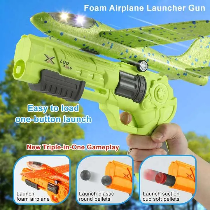 مسدس طائرات لطرد الرغوة ، ألعاب الأطفال . Foam jet gun, children's toys