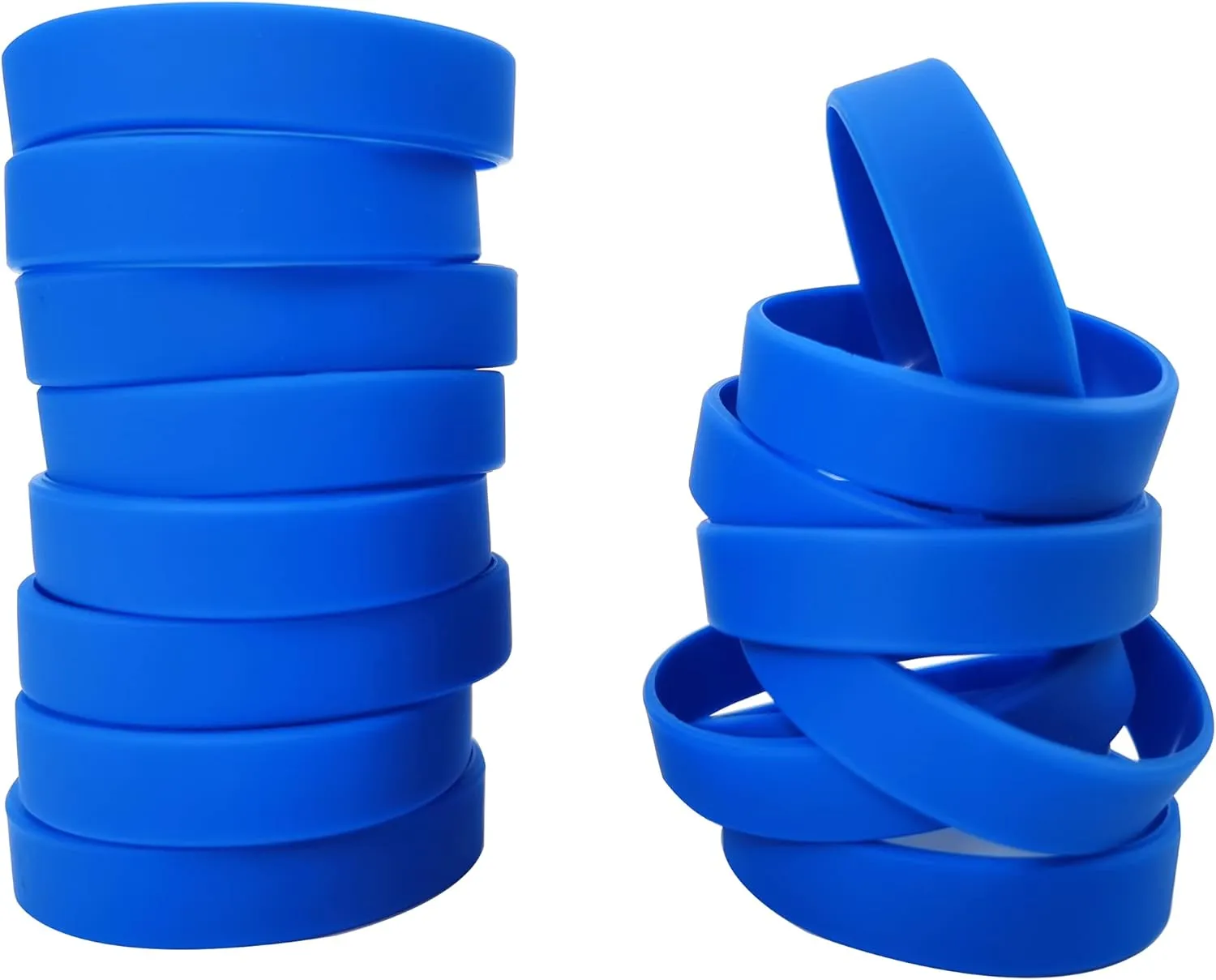 100 PCS Silicone Bracelets Wristbands for kid, Sports Rubber Elastic Wristband Bracelet for Party Decorations Favors Set Pack Blue