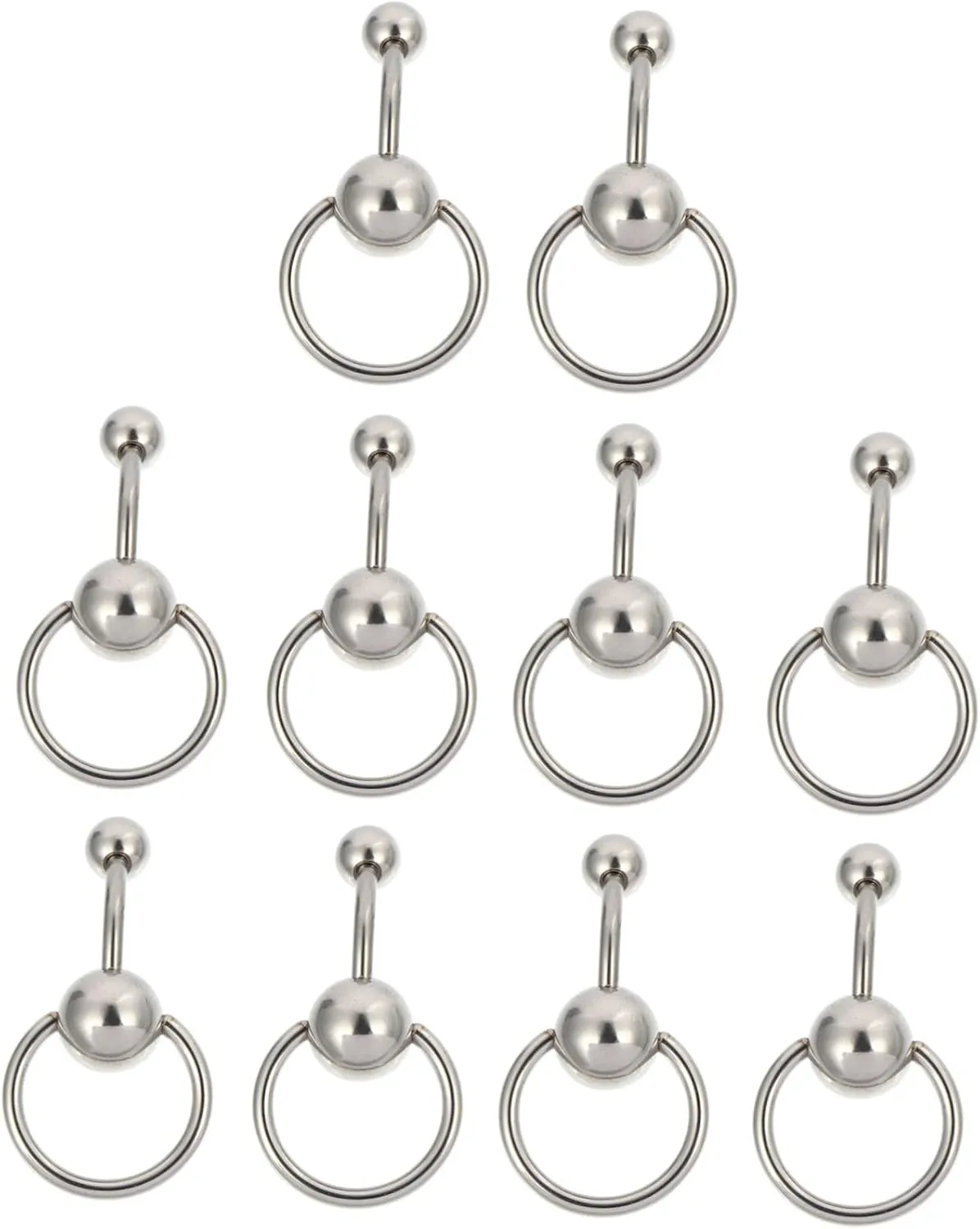 10Pcs Belly Button Rings Piercing Jewelry for Navel Decoration Unique Design Durable Comfortable Wear for All Occasions