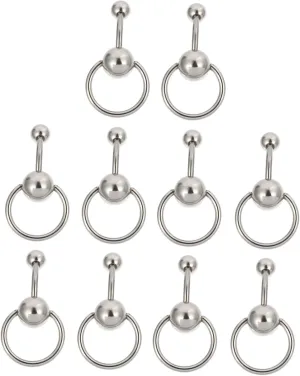 10Pcs Belly Button Rings Piercing Jewelry for Navel Decoration Unique Design Durable Comfortable Wear for All Occasions