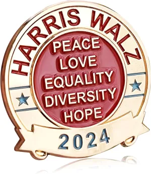 1/2pcs Women Girl Power Feminist Enamel Pin Badges Kamala Harris Justice Lapel Pins Brooch for Clothing Bags Backpacks Hats Decoration