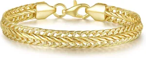 14K Gold Bracelets for Women Mens Foxtail Chain Design Non Tarnish Gold Bracelets Shine Bright Mens Bracelet Love Bracelet for Womens(6.5 in- 9 in)