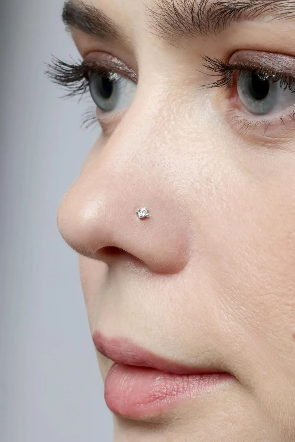 14K Gold Real Diamond Nose Ring for Women & Men | 2.33mm4.25mm Diamond Nose Stud | 18G & 19G Gold Nose Ring | Nose Piercing Studs | Body Piercing Jewelry in G-H Color & I1-I2 Clarity