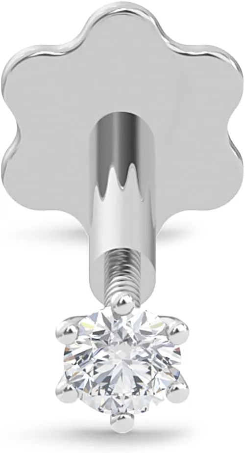 14K Gold Real Diamond Nose Ring for Women & Men | 2.33mm4.25mm Diamond Nose Stud | 18G & 19G Gold Nose Ring | Nose Piercing Studs | Body Piercing Jewelry in G-H Color & I1-I2 Clarity