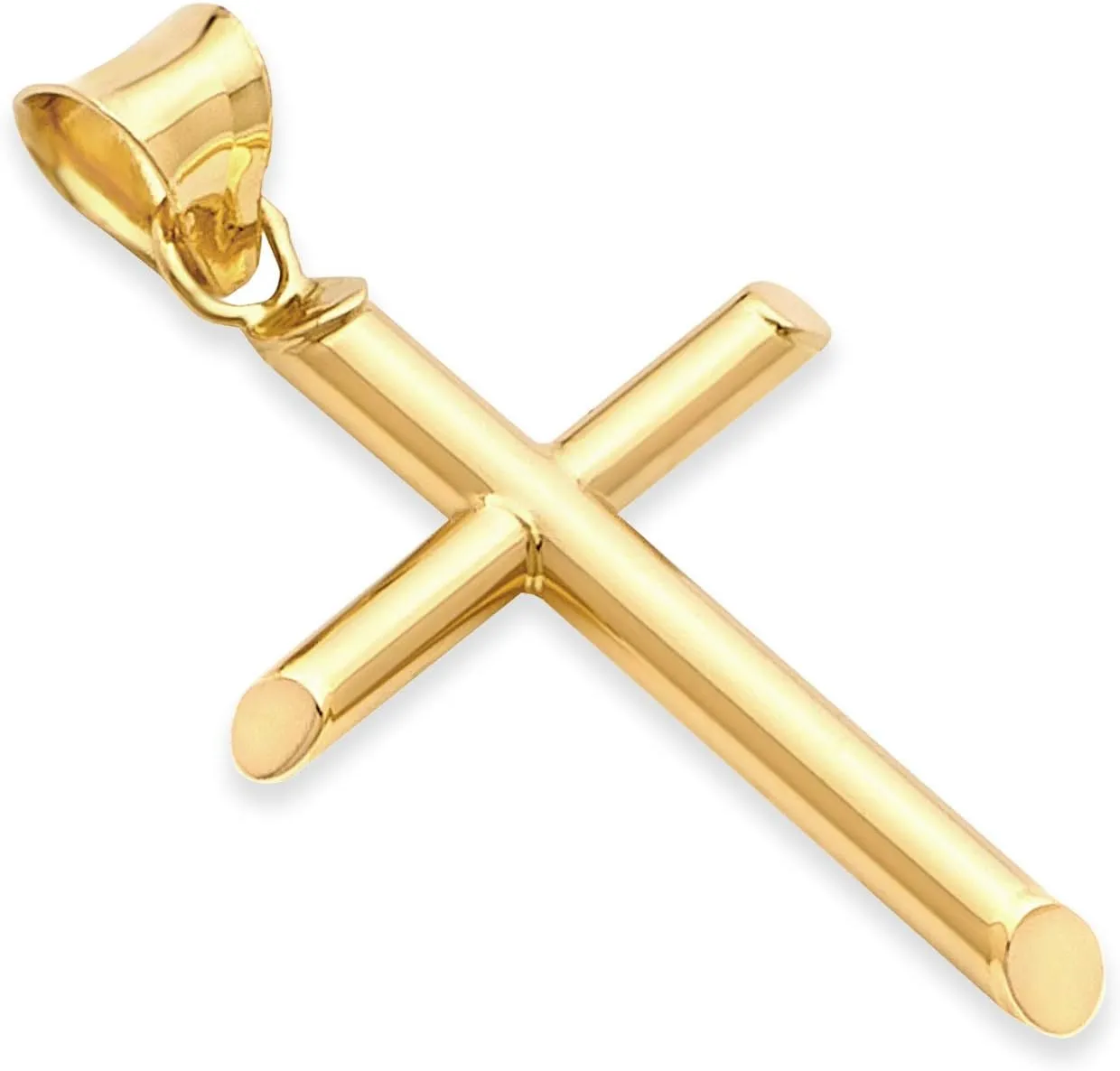 14k REAL Yellow Gold Religious Classic Cross Charm Pendant (Select Option)