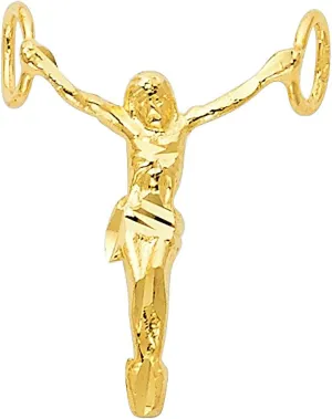 14k REAL Yellow Gold Religious Jesus Christ Body Charm Pendant