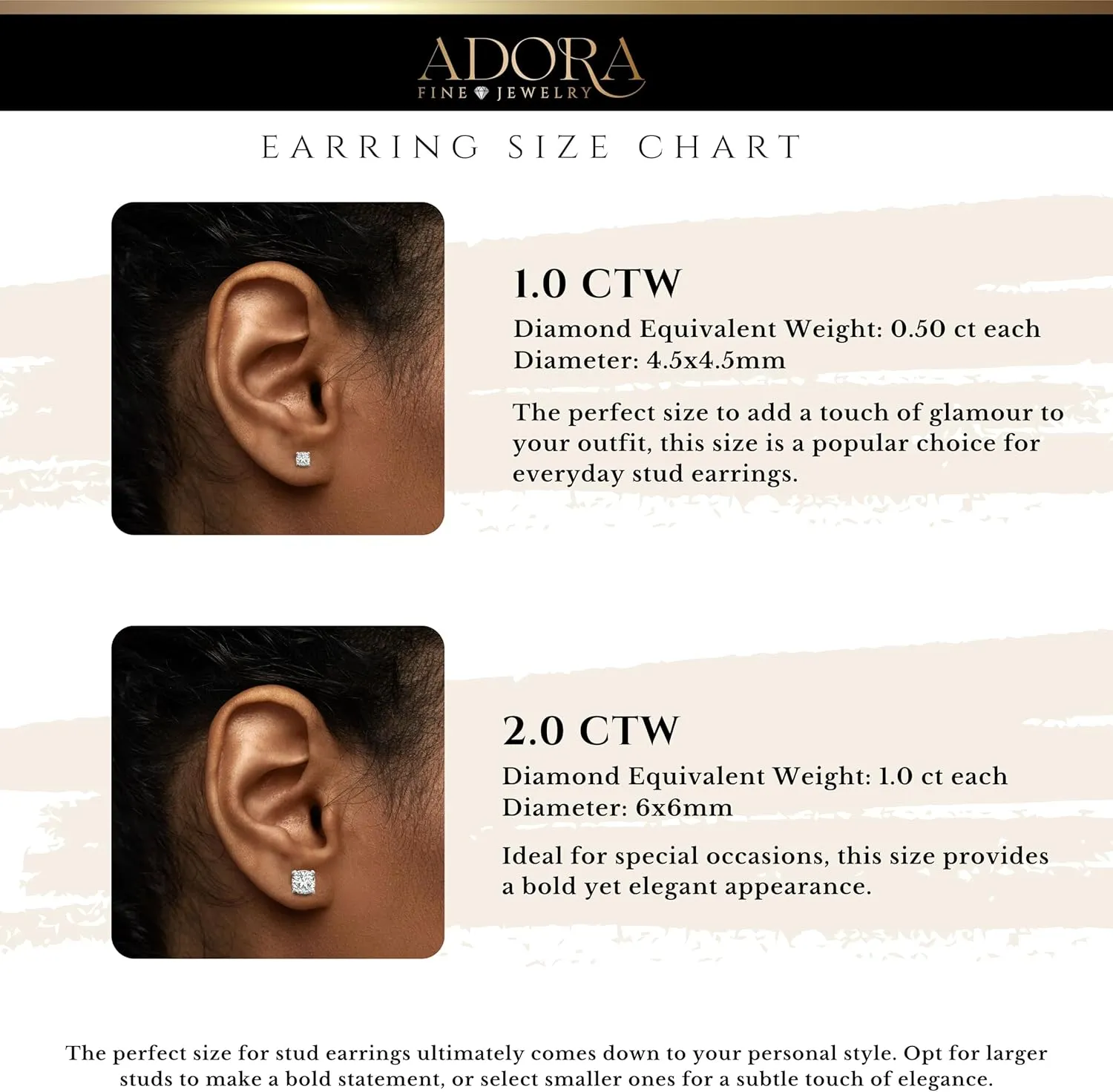 14K Solid Gold Moissanite Cushion Cut Stud Earrings for Women | 1.0 CTW or 2 CTWTotal | Hypoallergenic Lab Grown Gemstone | Push Back or Screw Back | Made in USA | By Adora Fine Jewelry