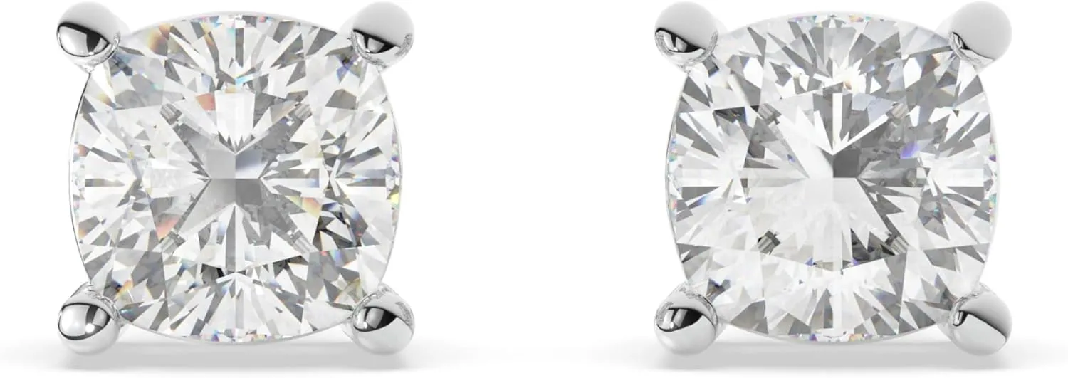 14K Solid Gold Moissanite Cushion Cut Stud Earrings for Women | 1.0 CTW or 2 CTWTotal | Hypoallergenic Lab Grown Gemstone | Push Back or Screw Back | Made in USA | By Adora Fine Jewelry
