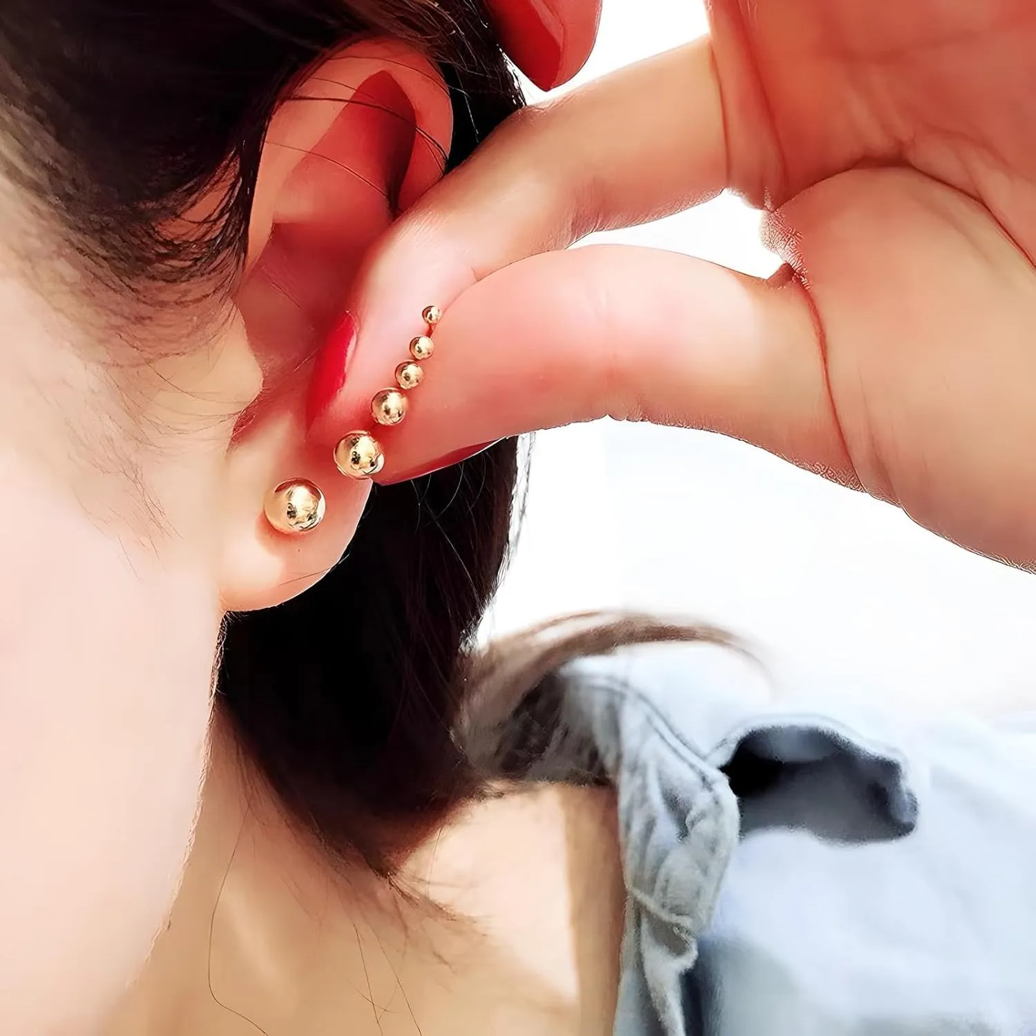 15 Pairs Surgical Steel Ball Stud Earrings Set for Women & Men, 2-6mm, Silver & Gold, Hypoallergenic, 316L Stianless Steel
