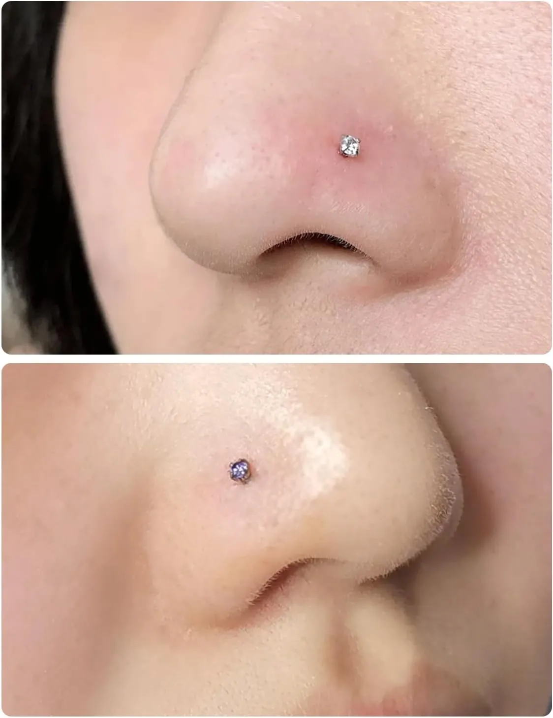 18G 20G Nose Rings Studs Piercing Jewelry for Women 316L Surgical Stainless Steel L Shaped Screw Straight Opal CZ Nose Rings Studs Hypoallergenic Nostril Piercing Jewelry for Women Men 30Pcs