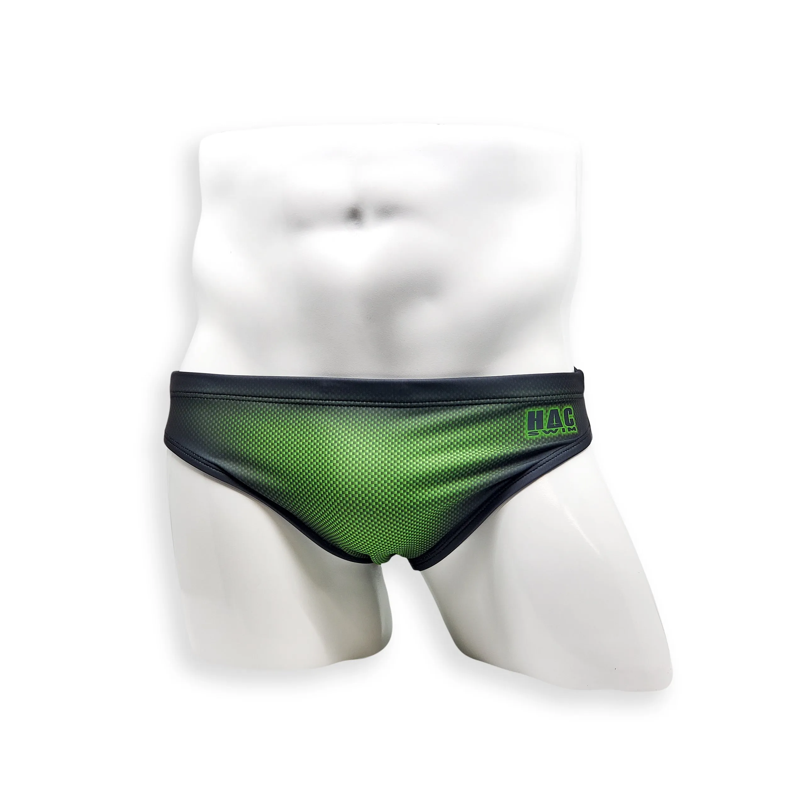 2 Inch Flat Front Swim Brief - Green Ballistic