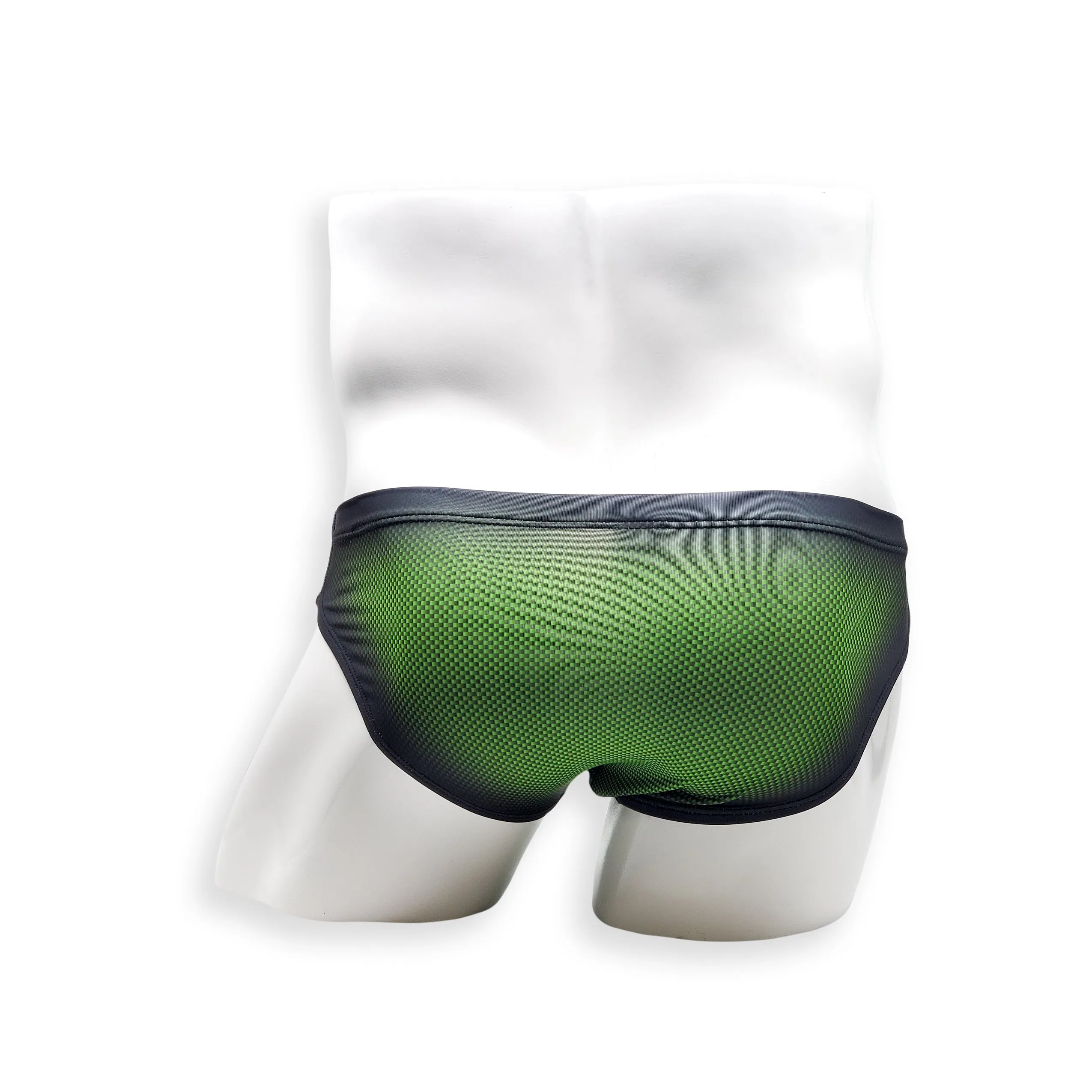 2 Inch Flat Front Swim Brief - Green Ballistic