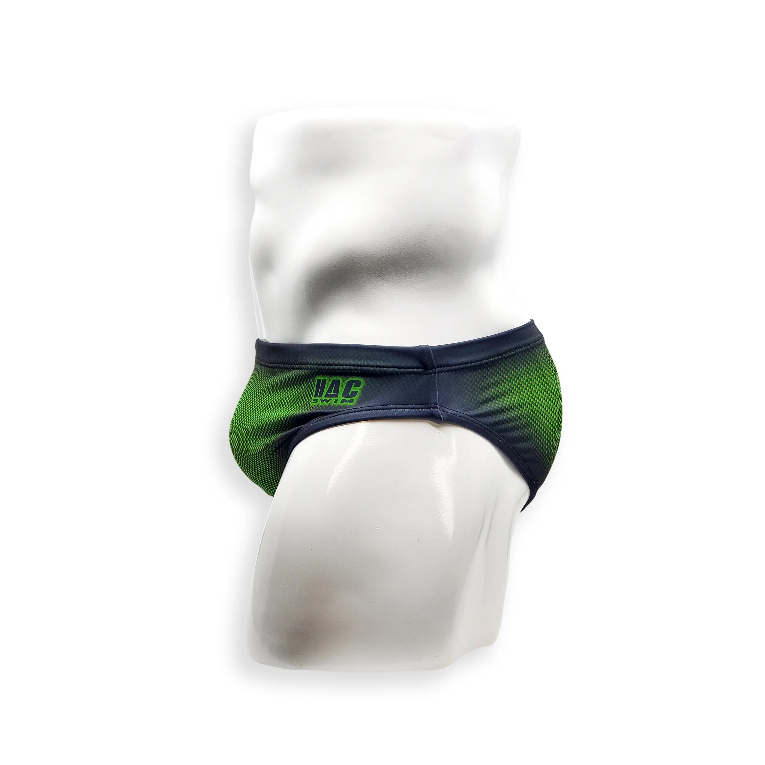 2 Inch Flat Front Swim Brief - Green Ballistic