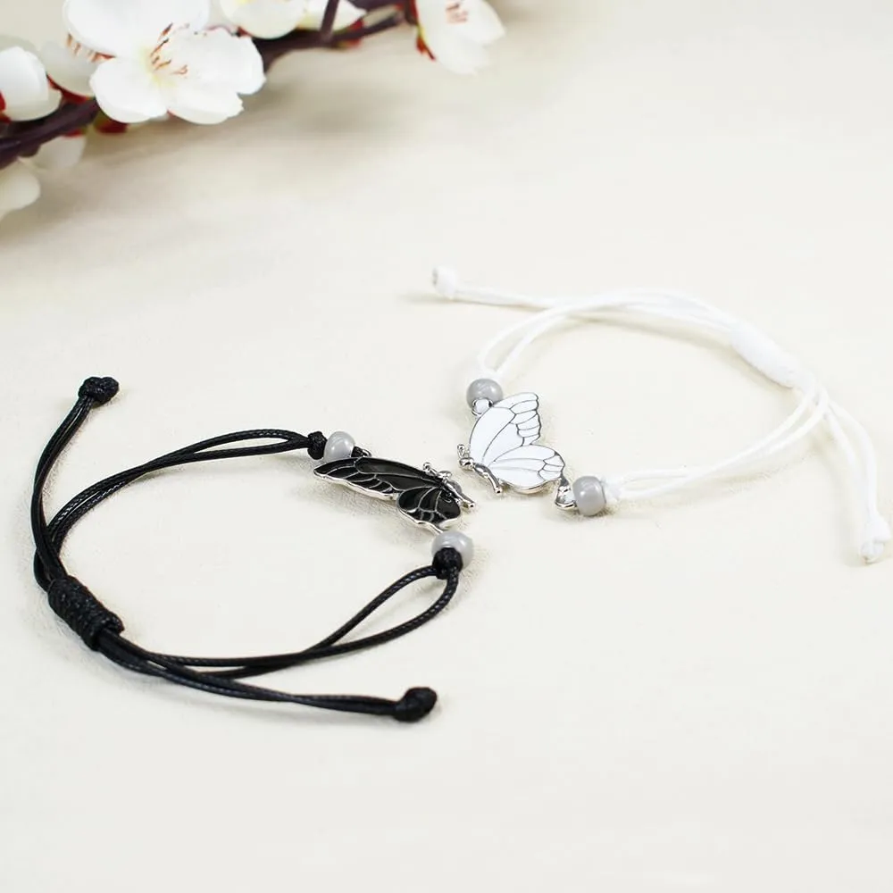 2-piece set: Luminous heart-shaped projection bracelet - I Love You in 100 languages, exclusively for couples, Valentine's Day gift Heart black white