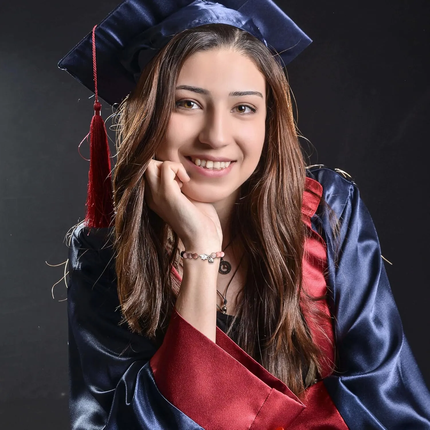 2024 Graduation Gifts Class of 2024 Gifts A-Z Initial Graduation Bracelets for Her College High School 8th 6th 5th Grade Graduation Gifts Graduation Cap Decorations Inspirational Jewelry