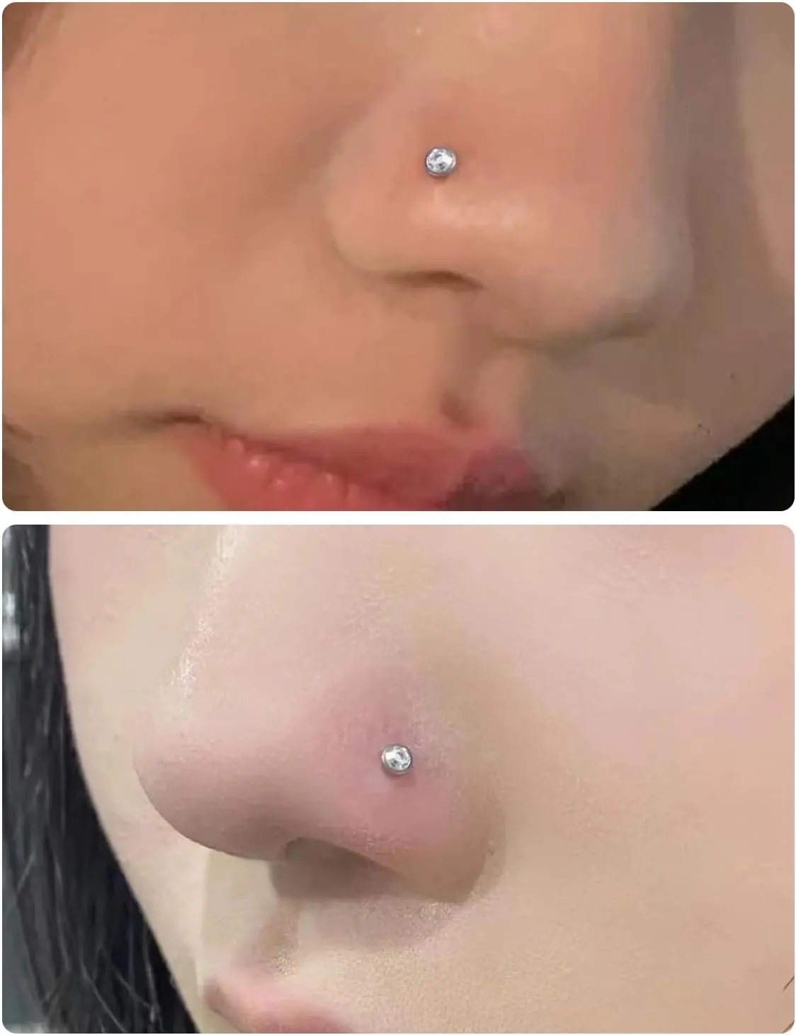 20G 18G 16G Threadless Push In Astm F136 Titanium Nose Ring Studs Flat Back Studs Earrings G23 Titanium Tragus Helix Conch Cartilage Earrings Piercing Jewelry For Women Men CZ 2mm 3mm 4mm