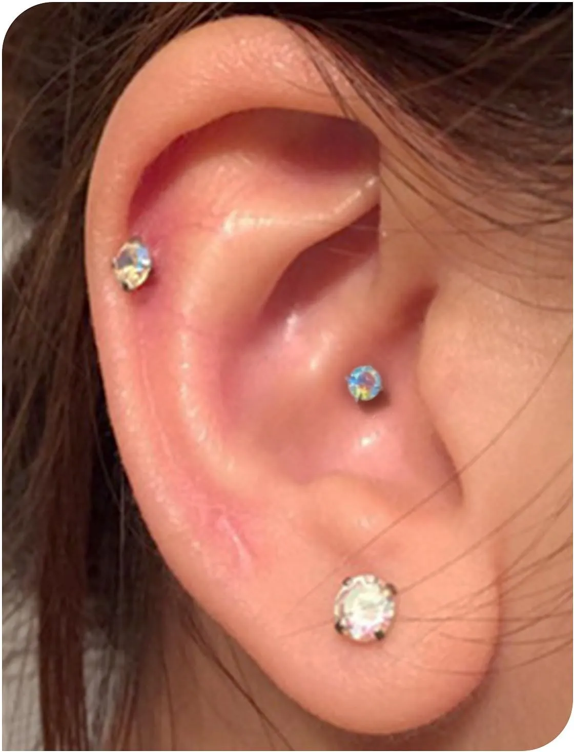 20G 18G 16G Titanium Threadless Flat Back Earrings Nose Ring Studs Tragus Labret Medusa Piercing Jewelry G23 Monroe Lip Ring Snake Bite Forward Helix Conch Cartilage Earrings Piercing Jewelry