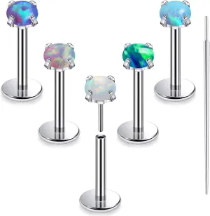20G 18G 16G Titanium Threadless Flat Back Earrings Nose Ring Studs Tragus Labret Medusa Piercing Jewelry G23 Monroe Lip Ring Snake Bite Forward Helix Conch Cartilage Earrings Piercing Jewelry