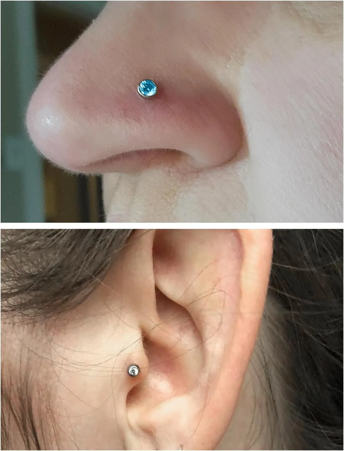 20G 18G 16G Titanium Threadless Flat Back Earrings Nose Ring Studs Tragus Labret Medusa Piercing Jewelry G23 Monroe Lip Ring Snake Bite Forward Helix Conch Cartilage Earrings Piercing Jewelry