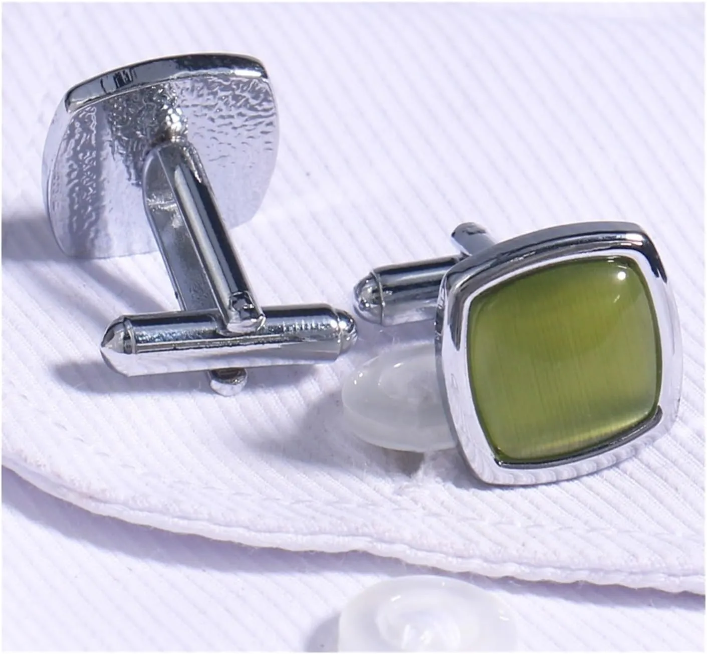 3 Pairs Cufflinks for Mens Shirt Cats Eye Metal Rhinestone Cufflink Men Suit Wedding Business Jewelry(Color:4)
