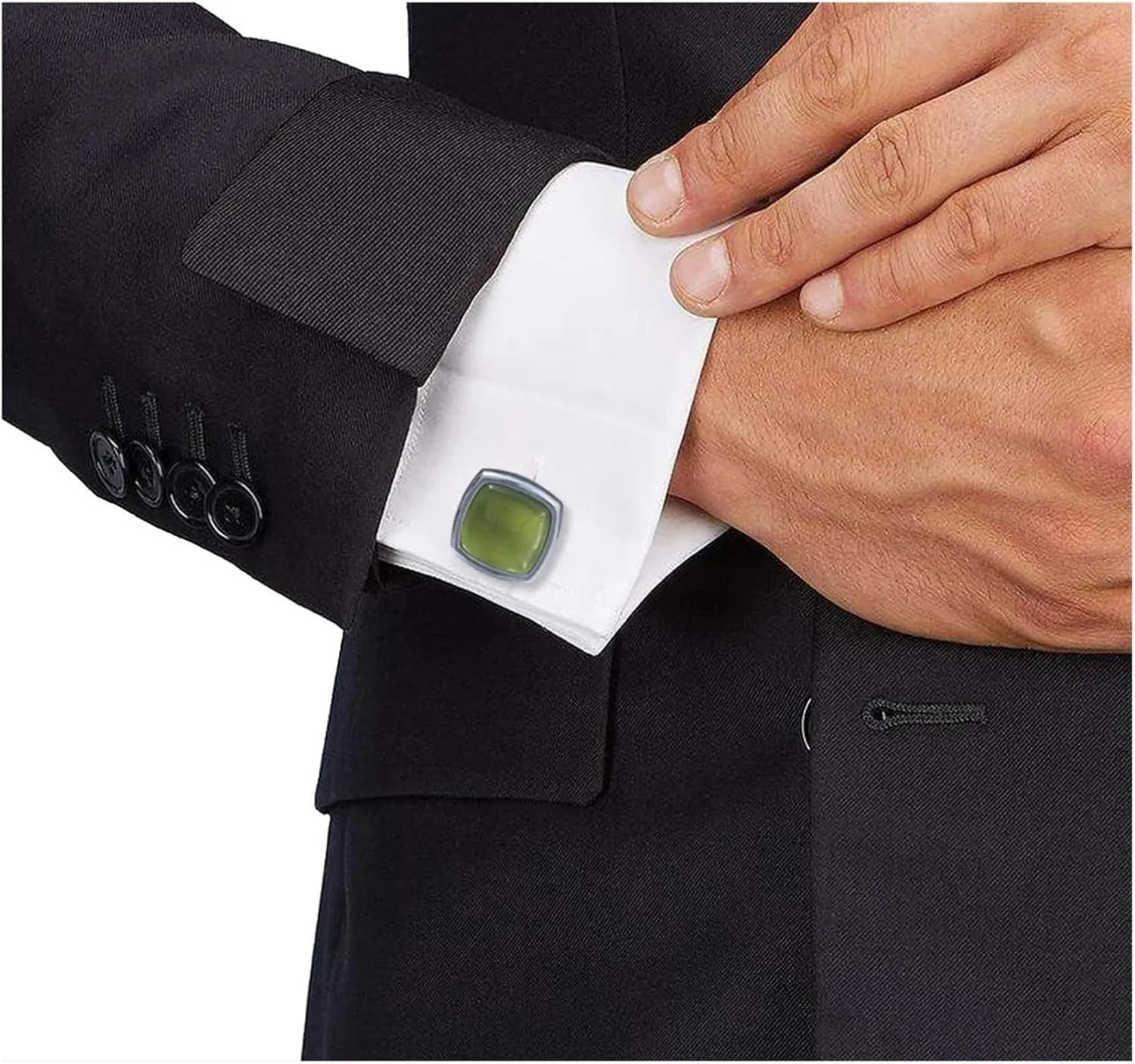 3 Pairs Cufflinks for Mens Shirt Cats Eye Metal Rhinestone Cufflink Men Suit Wedding Business Jewelry(Color:4)