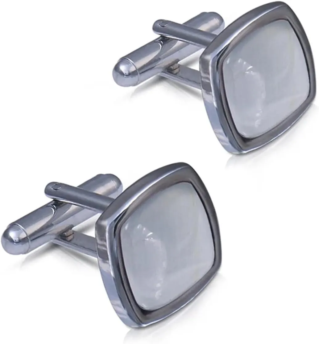 3 Pairs Cufflinks for Mens Shirt Cats Eye Metal Rhinestone Cufflink Men Suit Wedding Business Jewelry(Color:4)