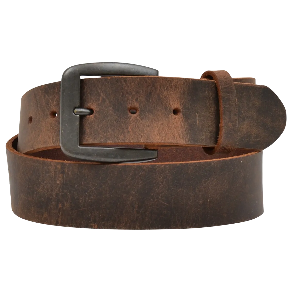 3D Belt Company Men's Brown Distressed Raw Edge Leather Belt D1162