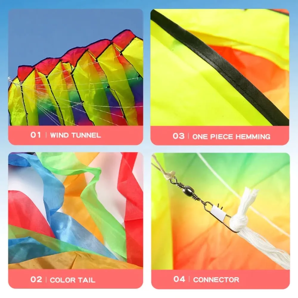 3d Octopus Soft Kite 5m Giant Kite with 100m Tire Line Giant Soft Kites for Adults Outdoor Toys