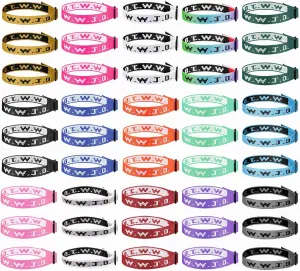 45PCS WWJD Webbing Bracelets for Men Women What Would Jesus Do Bracelets Adjustable Religious Christian Bracelets Bulk Colorful Woven Wristbands Faith Bracelet for Fundraisers