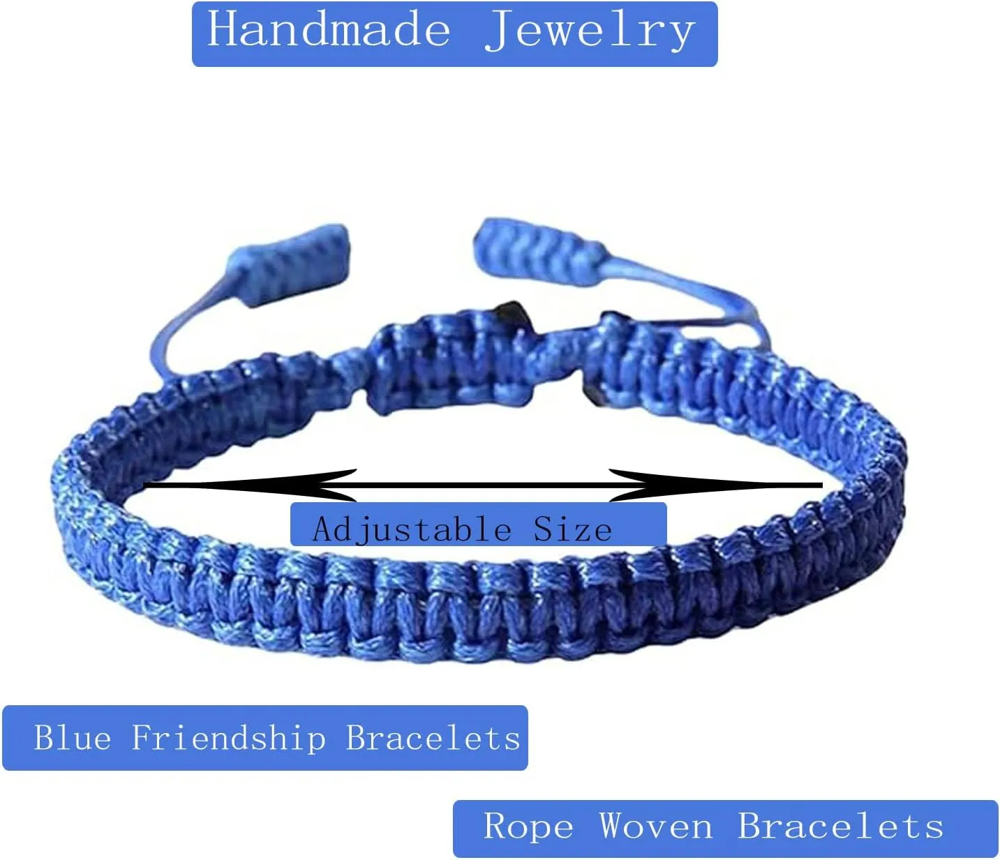 4PCS Blue Friendship Bracelets for Women,6PCS Blue Friendship Bracelet Kit Adjustable Braided Bracelet Set Celebrating friendship and inspiring courage Handmade Jewelry Present