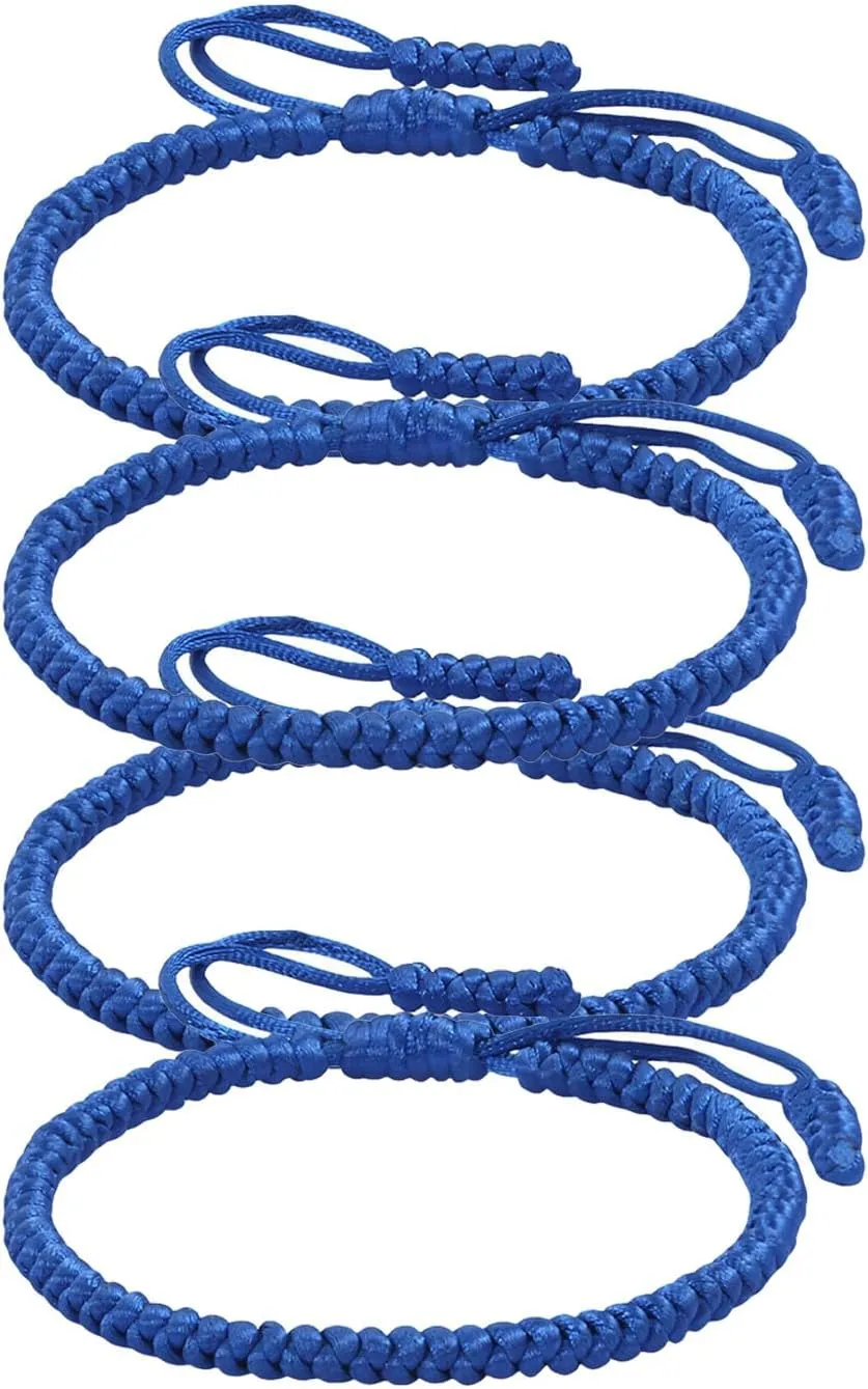 4PCS Blue Friendship Bracelets for Women,6PCS Blue Friendship Bracelet Kit Adjustable Braided Bracelet Set Celebrating friendship and inspiring courage Handmade Jewelry Present