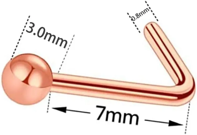 6 PCS Titanium Nose Studs/Surgical Steel/for Women Nostril Piercing Jewelry 20g