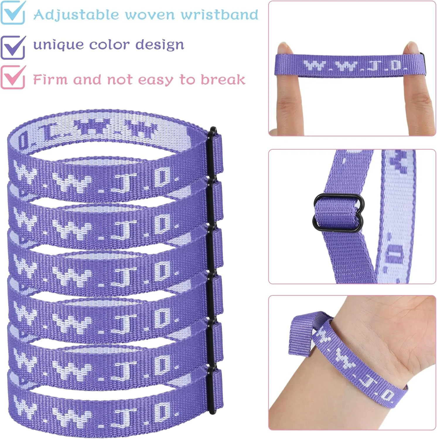 6PCS WWJD Bracelet for Women Men, Christian Gifts Wristbands, WWJD Rubber Bracelets - What Would Jesus Do Bracelet