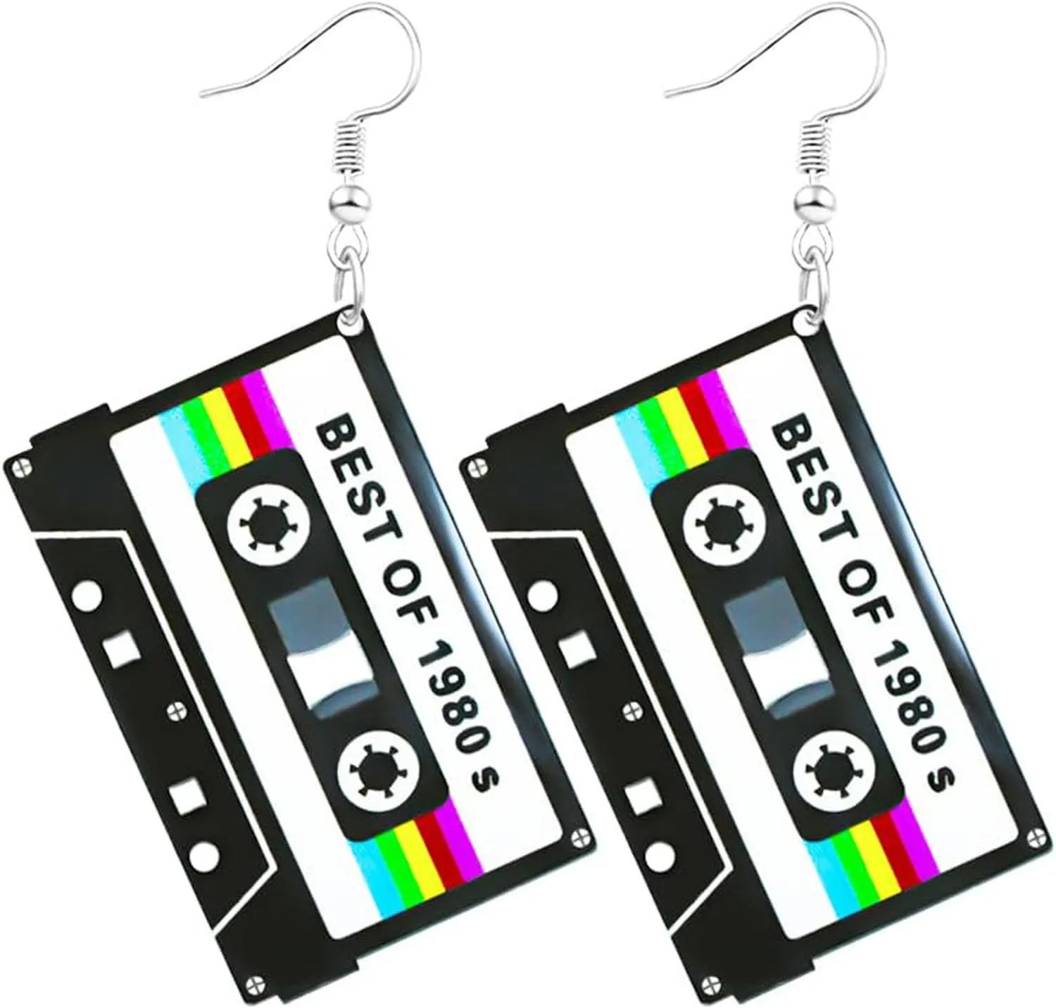 80s 90s Earrings for Women Colorful Lightning Acrylic Drop Earrings Neon Earrings Bulk for 80's 90's Outfit Glow Party Halloween 80s Accessories Jewelry