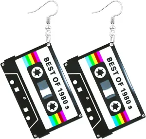 80s 90s Earrings for Women Colorful Lightning Acrylic Drop Earrings Neon Earrings Bulk for 80's 90's Outfit Glow Party Halloween 80s Accessories Jewelry