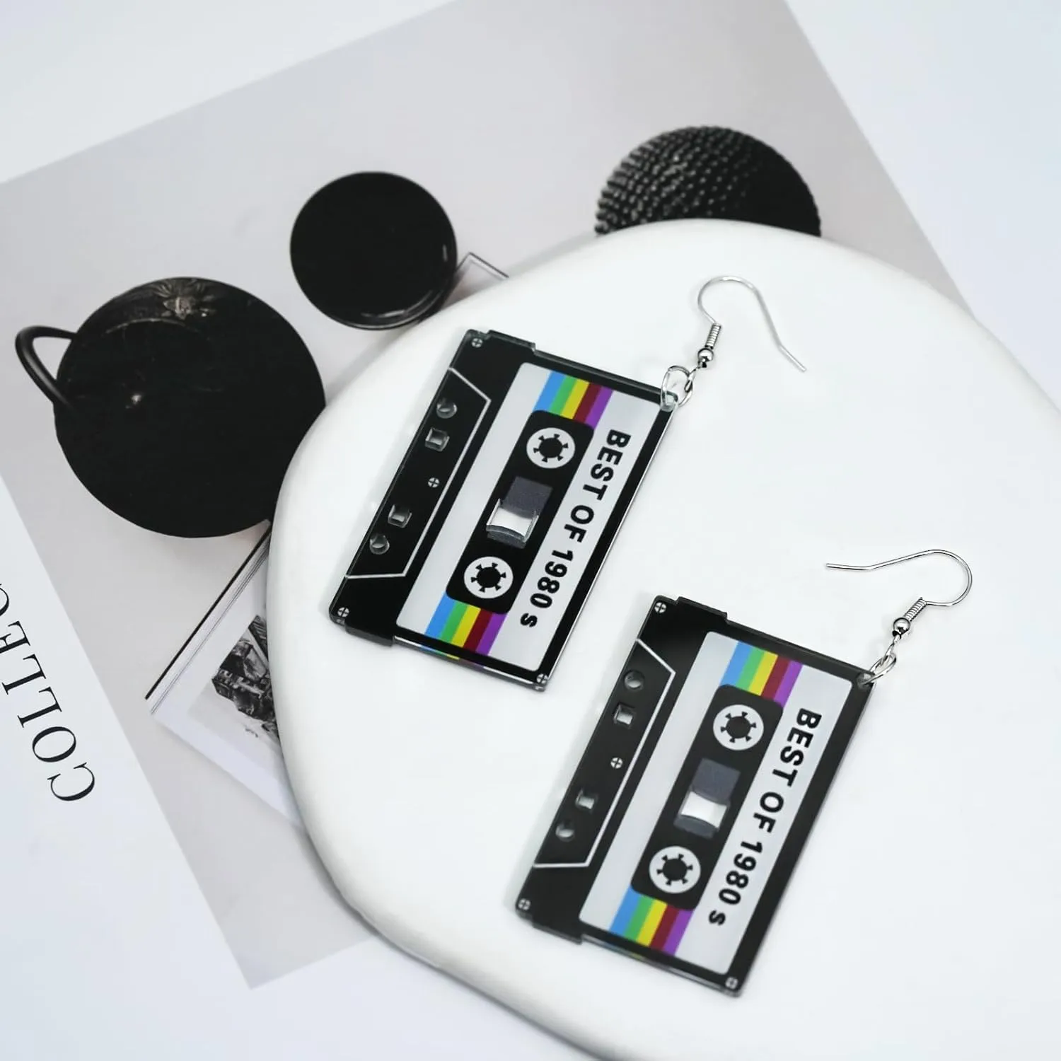 80s 90s Earrings for Women Colorful Lightning Acrylic Drop Earrings Neon Earrings Bulk for 80's 90's Outfit Glow Party Halloween 80s Accessories Jewelry