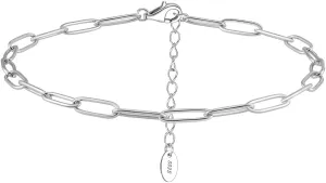 925 Sterling Silver Ankle Bracelet for Women, Summer Dainty Paperclip Style Chain Anklet, 14K Gold/White Gold Plated Silver Minimalist Jewelry Gift