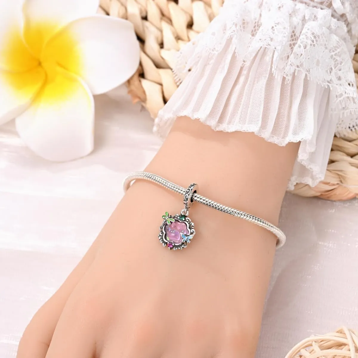 925 Sterling Silver Charms for Bracelets and Necklaces Lipstick and Perfume High Heels Dangle Pendants Heart Butterfly Bead Charms Halloween Christmas Gift for Womens