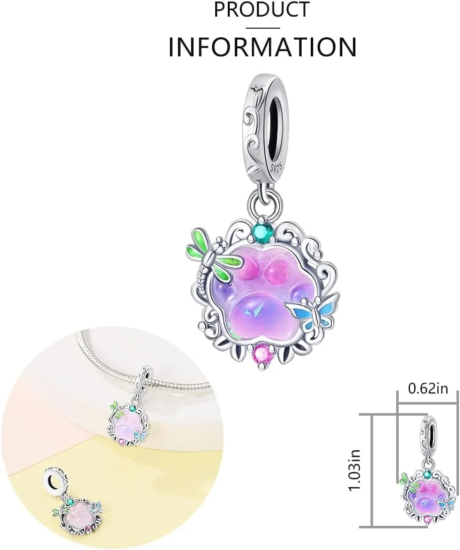 925 Sterling Silver Charms for Bracelets and Necklaces Lipstick and Perfume High Heels Dangle Pendants Heart Butterfly Bead Charms Halloween Christmas Gift for Womens
