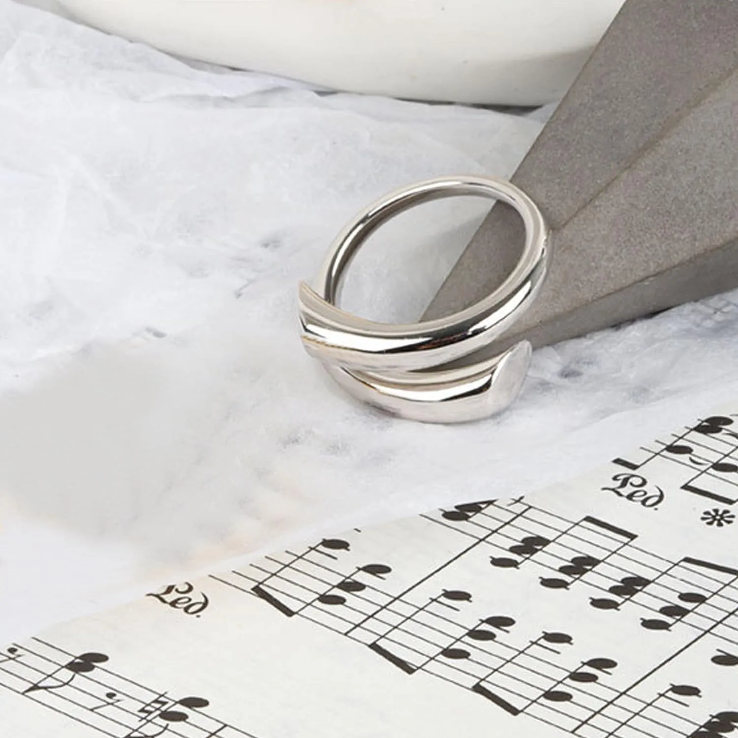 925 Sterling Silver Rings Handmade Rings Adjustable Open Teardrop Rings Waterdrop Ring for Women