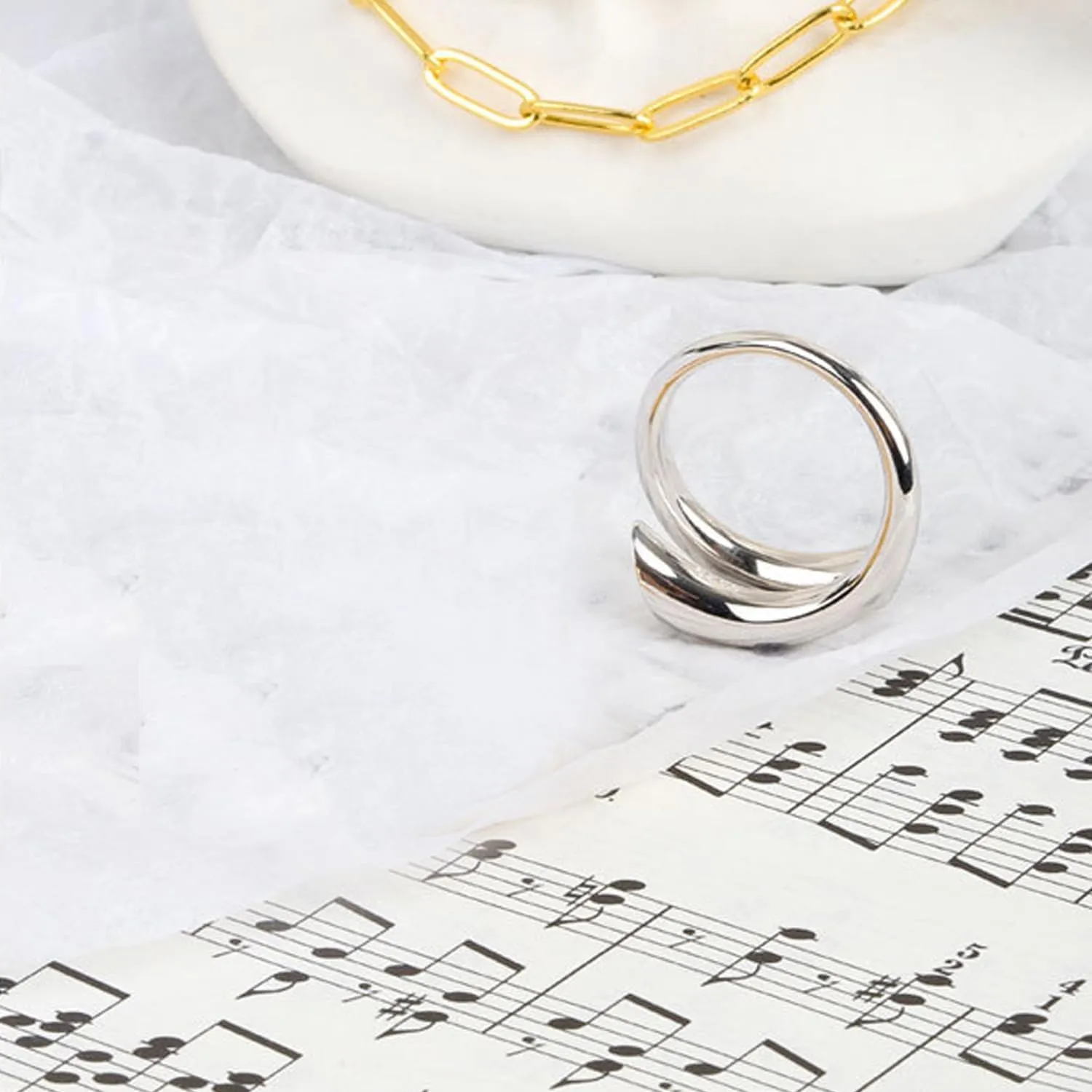 925 Sterling Silver Rings Handmade Rings Adjustable Open Teardrop Rings Waterdrop Ring for Women