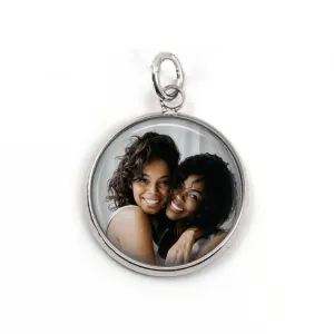 Add On Custom Photo Charm for Bracelets or Necklaces - Stainless Steel Round 16mm or 18mm Pendant