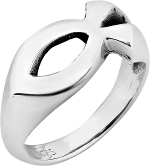 AeraVida Gorgeous Christian Fish .925 Sterling Silver Ring