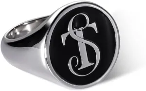 AILIN Custom Initial Rings For Men Women Sterling Silver 925/Brass Pinky Ring For Dad Father Personalized Alphabet Letter Rings For Him Birthday Gifts