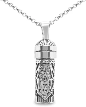 Alef Bet by Paula Mezuzah Necklace Sterling Silver Men and Women