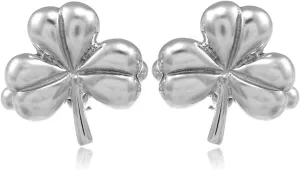 Alexander Castle Men's Cufflinks 925 Sterling Silver Shamrock Irish Cufflinks 17mm x 17mm Celtic Cufflinks with Jewelry Gift Box