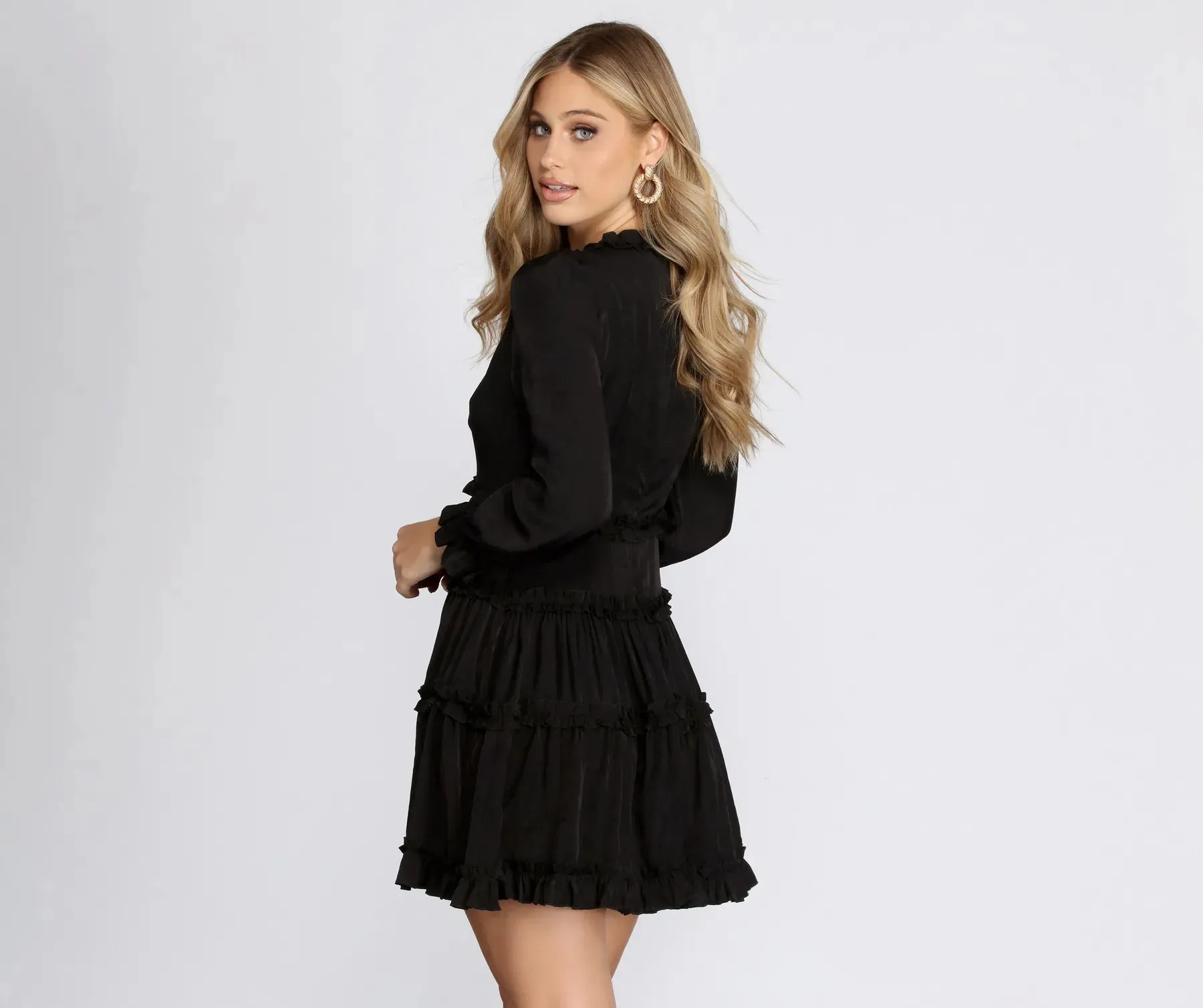 All Over Ruffled Skater Dress