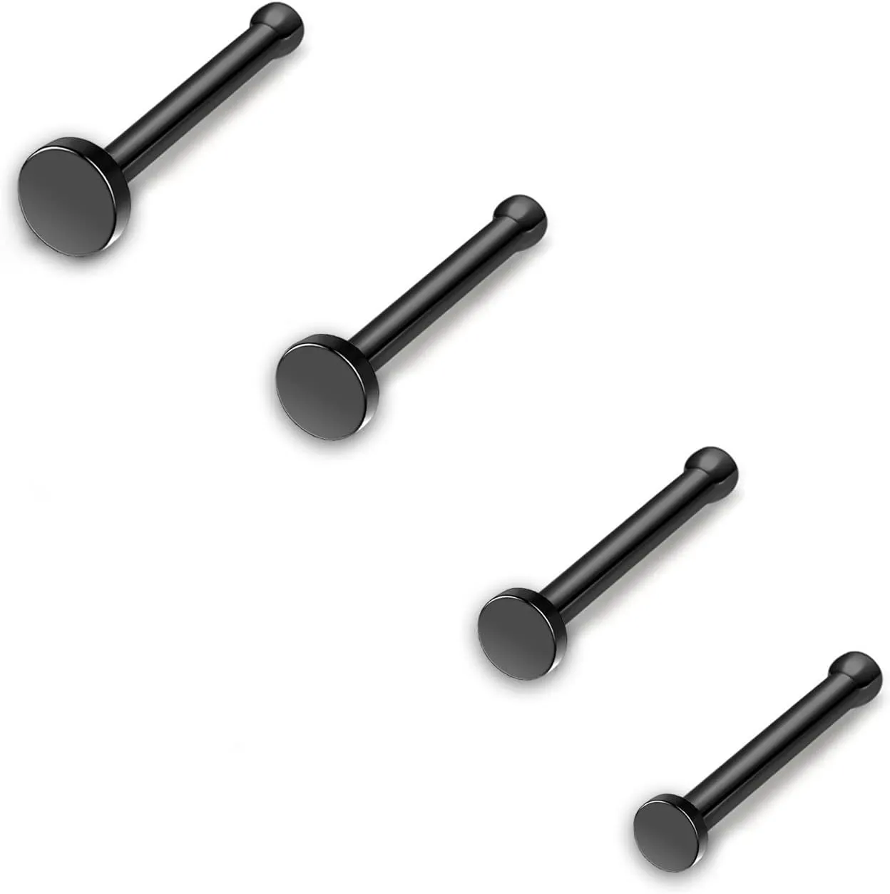 AllerPierce 20G 20Pcs Nose Studs Rings Stainless Steel CZ L Shape Bone Screw Stud Nose Piercing Jewelry for Women Men Hypoallergenic Nose Pin 1.5mm 2mm 2.5mm 3mm
