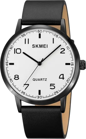 Analog Watch for Men, Ultra Thin Quartz Watches Men, Leather Men's Wrist Watches, Classic Mens Dress Watch Very Easy to Read Wristwatch